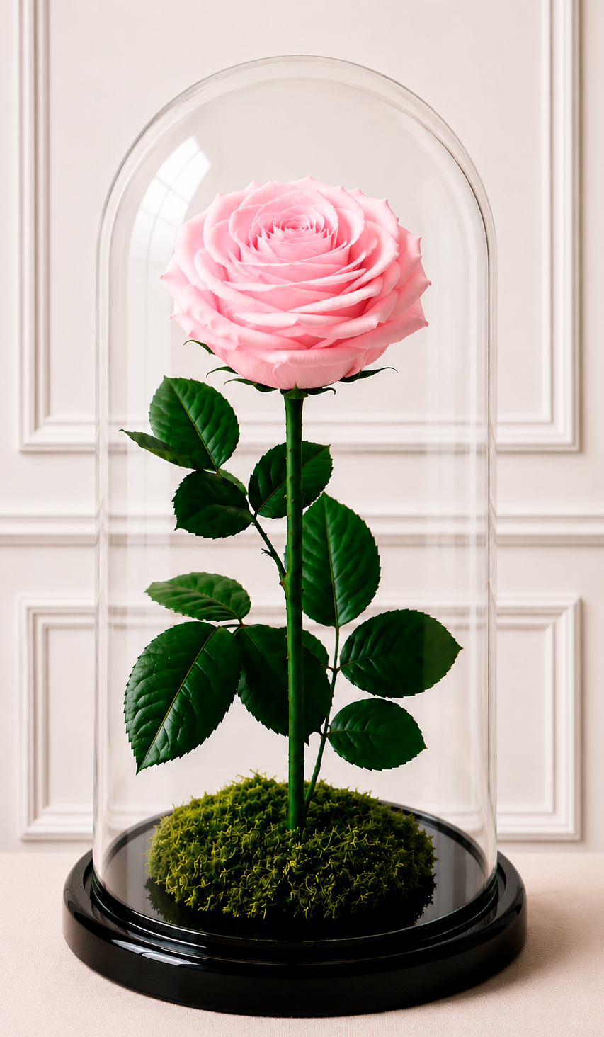 Eeuwige Roos onder Stolp – Tijdloze Elegantie