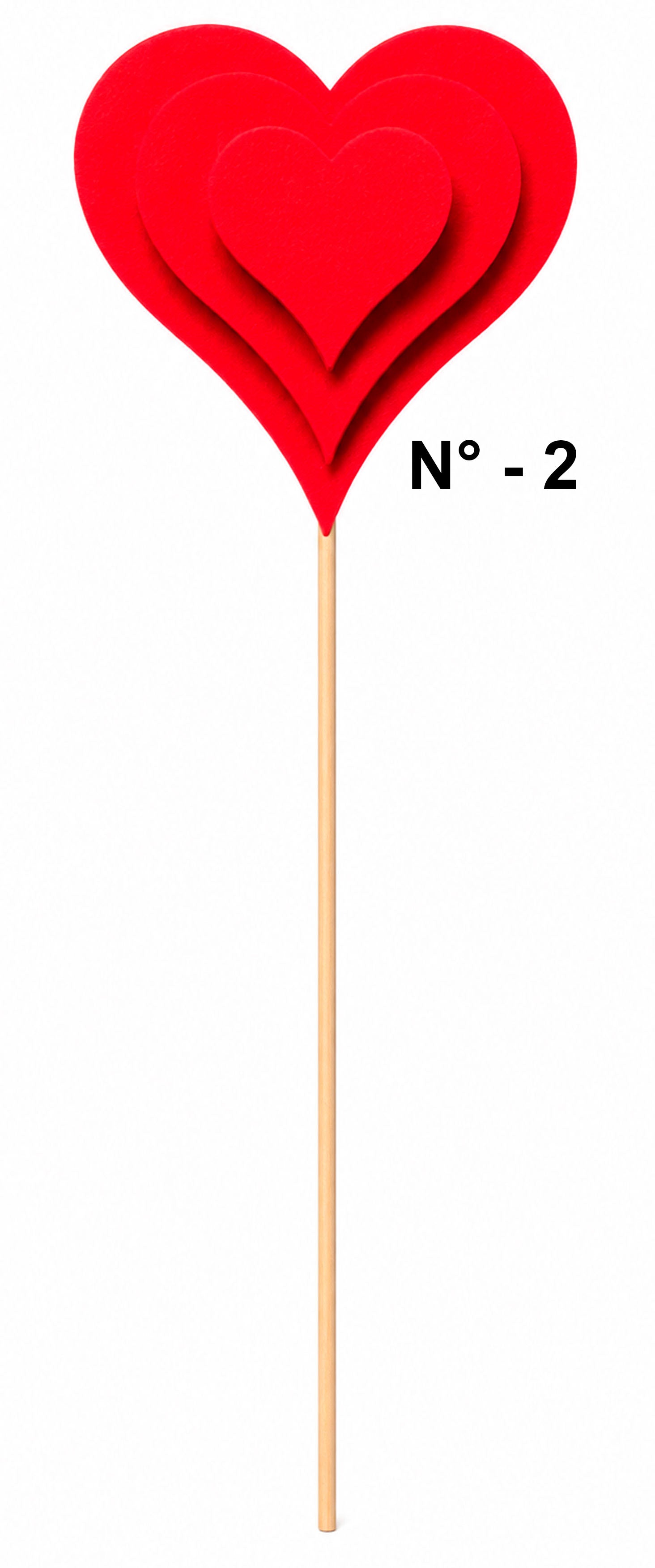 Beertje / Hartje op stok voor in een boeket
