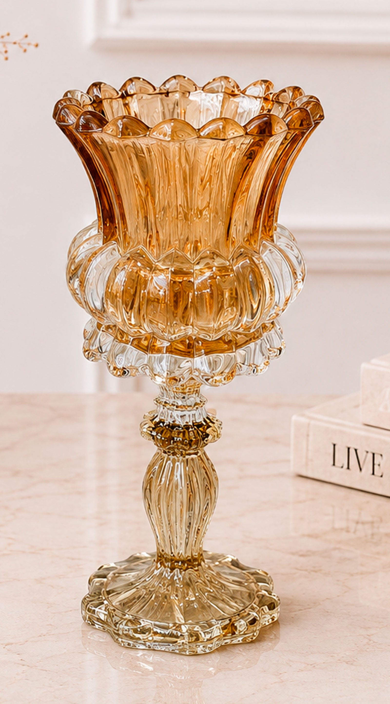Elegante glazen kandelaar – Tijdloze sfeermaker