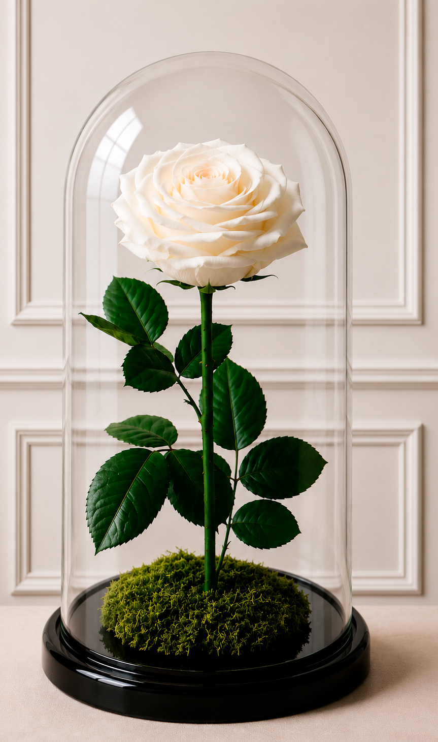 Eeuwige Roos onder Stolp – Tijdloze Elegantie