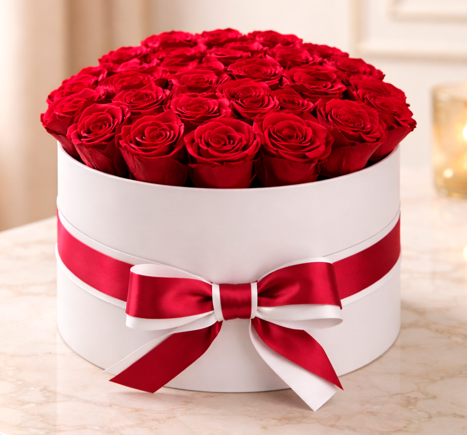 Luxe Flowerbox met Eeuwige Rozen – Tijdloze Elegantie
