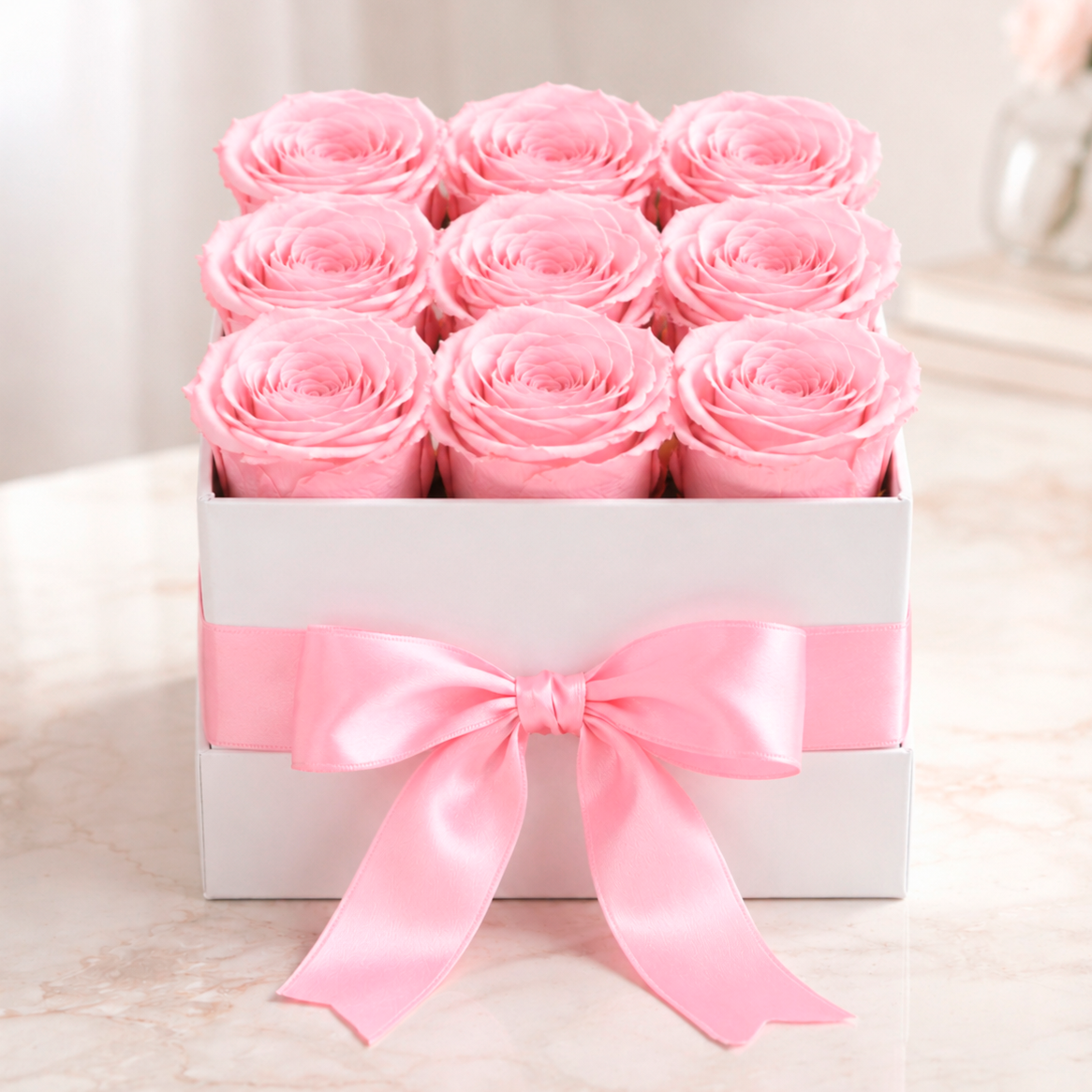 Luxe Flowerbox met Eeuwige Rozen – Tijdloze Elegantie