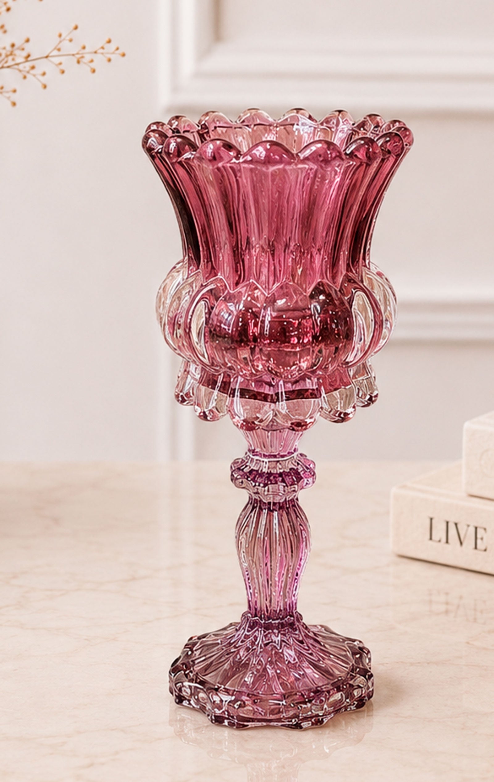 Elegante glazen kandelaar – Tijdloze sfeermaker